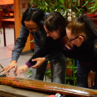 Chinese traditional musical instrument guangling qin pai 12th generation master Tian Quan from Yangzhou visited the Chinese Corner held by the Confucius Institute of the University of Latvia